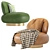 Elegant Leather Swivel Chair 3D model small image 4