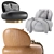 Elegant Leather Swivel Chair 3D model small image 5