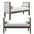 Silver Linen Pietro Bench - Elegant and Versatile 3D model small image 1