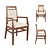 Elegant Wood Chair with Soft Seat & Back 3D model small image 1