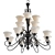 Elegant Burnished Gold Chandelier 3D model small image 1