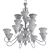 Elegant Burnished Gold Chandelier 3D model small image 2