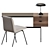 Mid-Century Office Set: Chair, Desk, Lamp 3D model small image 5