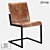 Sleek Metal and Leather Chair 3D model small image 1