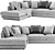 West Elm Haven Chaise: Modern Comfort in One 3D model small image 3