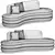 Elegant Ibiza Curved Sofa - Perfect for Every Space 3D model small image 3