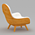 Elegant Wood Armchair 3D model small image 3