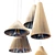 Wood Rattan Wicker Cone Lamp 3D model small image 4