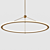 Sleek Brass Halo Pendant 3D model small image 1