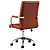 London Brown Swivel Office Chair 3D model small image 2