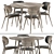 Modern Elegance Dining Set 3D model small image 1