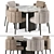 Elegant Torri Dining Set 3D model small image 2