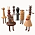 Funny Farm Wood Figurines: Whimsical Animal Madness 3D model small image 2