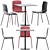 Sleek Alfiere Table with De Vorm Stack Chair 3D model small image 1