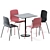 Sleek Alfiere Table with De Vorm Stack Chair 3D model small image 2