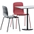 Sleek Alfiere Table with De Vorm Stack Chair 3D model small image 3