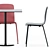 Sleek Alfiere Table with De Vorm Stack Chair 3D model small image 4