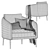 Modern Barrel Armchair - Stylish, Comfortable 3D model small image 7
