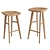 Elegant Contoured Wood Counter Stool 3D model small image 1