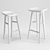 Elegant Contoured Wood Counter Stool 3D model small image 2