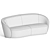Sleek Curved Modern Sofa 3D model small image 3