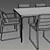 Vietri Dining Table Set 3D model small image 3