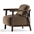 Elegant Wooden Armchair 3D model small image 2