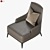 Elegant Redd Armchair in Oak & Brass 3D model small image 5