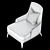 Elegant Redd Armchair in Oak & Brass 3D model small image 6
