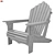 Rustic Wood Garden Chair 3D model small image 3