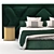 Modern Upholstered Headboard Bed 3D model small image 4