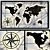 Vintage World Map Wall Decor 3D model small image 1