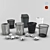 Stylish Trash Bin Set & Crumpled Paper 3D model small image 1