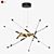 10-Light Sputnik Chandelier in Gold - Affordable Lighting Fixture 3D model small image 3