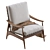 Vintage Wood Outdoor Lounge Chair 3D model small image 6