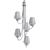 Elegant Flora 5 Arm Chandelier 3D model small image 2