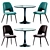 Sleek Henry Dining Chair & Alma Table Set 3D model small image 1