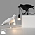 Elegant Crow Table Lamp 3D model small image 1