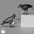 Elegant Crow Table Lamp 3D model small image 2
