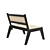 Elegant Walnut Rattan Lounge Chair 3D model small image 3