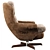 Vintage Dux Shearling Armchairs 3D model small image 3