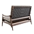 Sleek Mid-Century Outdoor Wood Sofa 3D model small image 4