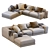 Pasha Leather Sofa by Jesse 3: Elegant and Timeless 3D model small image 1