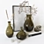 Elegant Glass Vase Decor Set 3D model small image 3