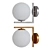 Sleek Sphere Wall Lamp 3D model small image 1