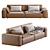 Luxury Dianne Cross Leather Sofa 3D model small image 3