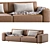 Luxury Dianne Cross Leather Sofa 3D model small image 6