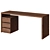 Modern Eucalyptus Brown Desk 3D model small image 1