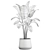 Tropical Plant Collection in Artisan Iron Pot 3D model small image 6