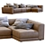 Jesse Pasha Leather Sofa: Modern Elegance for Your Home 3D model small image 6